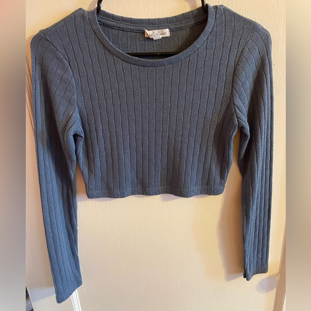 Derek Heart ribbed crop sweater size S